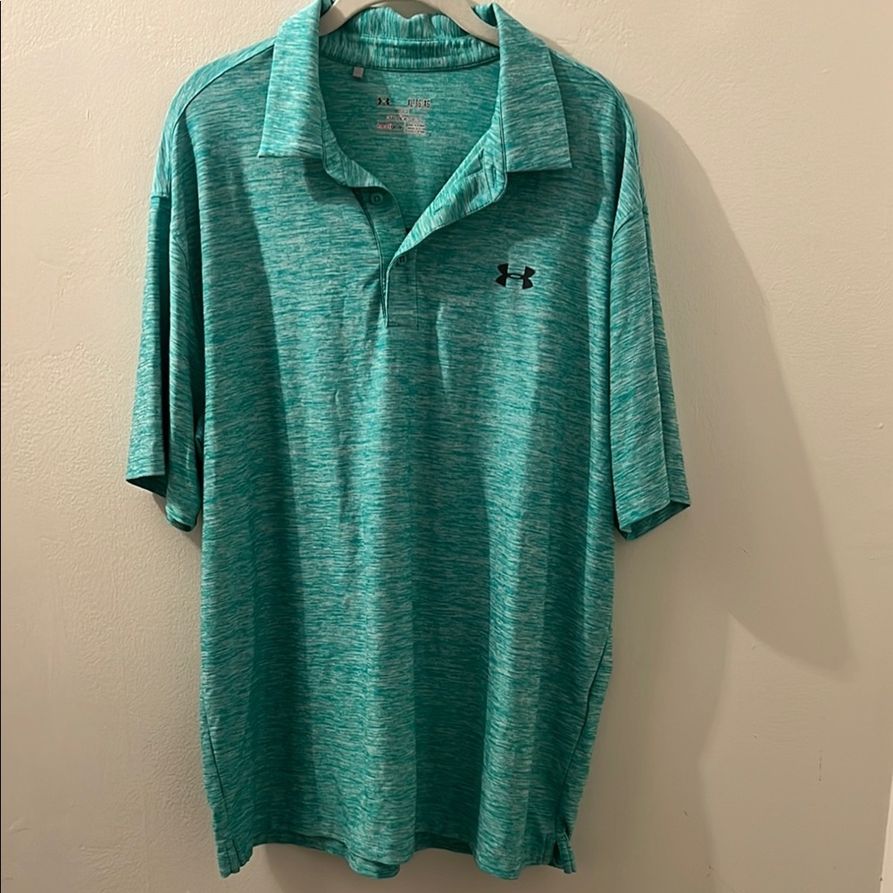 Under Armour Men's Green Heather Polo Shirt